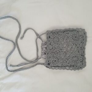 NEW! Grey Crocheted purse